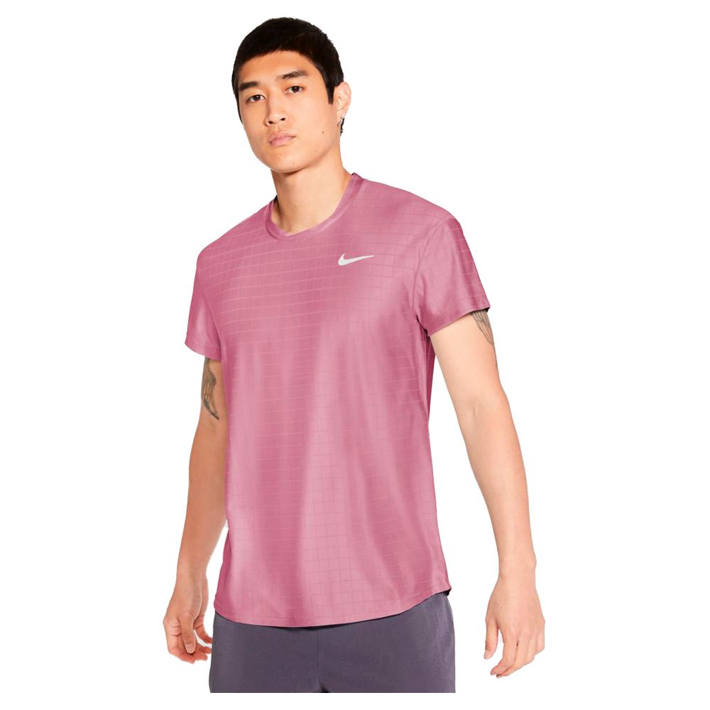 Nike Court Dri Fit Advantage Short Sleeve T-shirt Rose S Homme