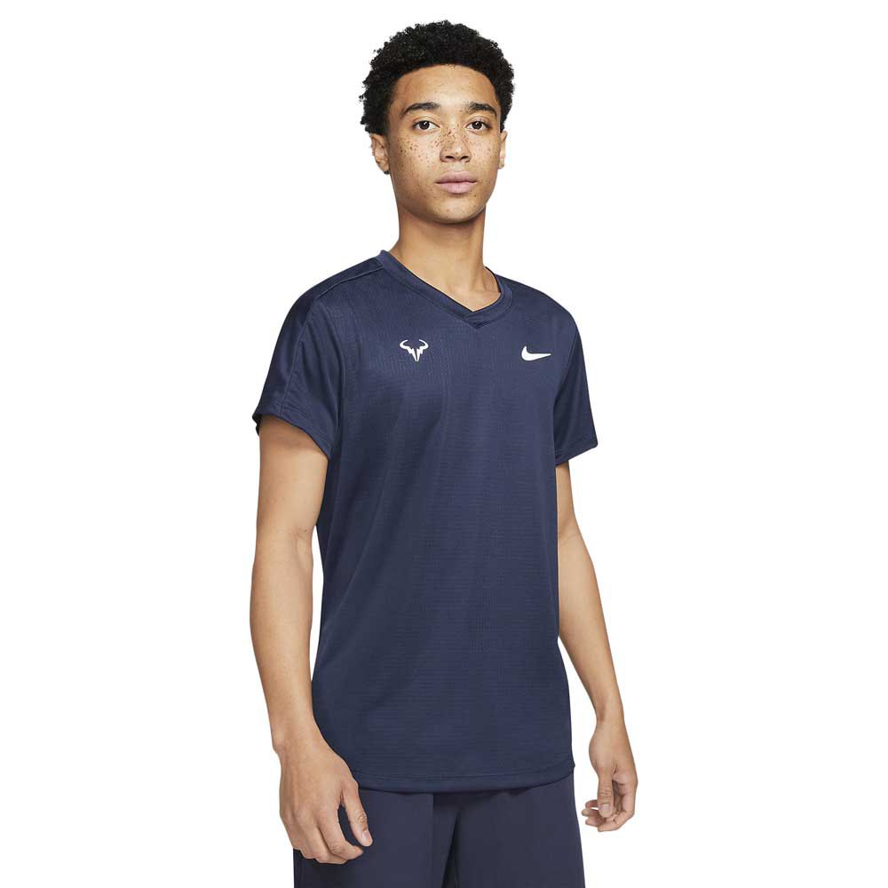 Nike Court Rafa Challenger Short Sleeve T-shirt Bleu S