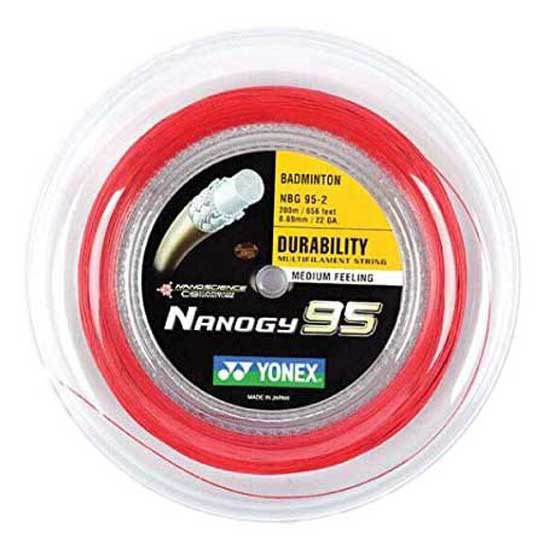 Yonex Nanogy 95 200 M Badminton Reel String Rouge 0.69 mm