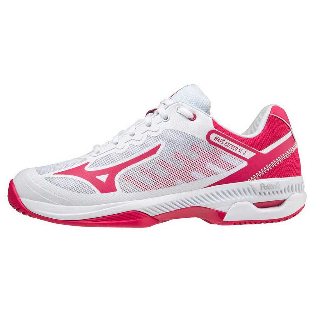 Mizuno Chaussures Tous Les Courts Wave Exceed Sl 2 EU 38 White / Rose Red / Nimbus Cloud