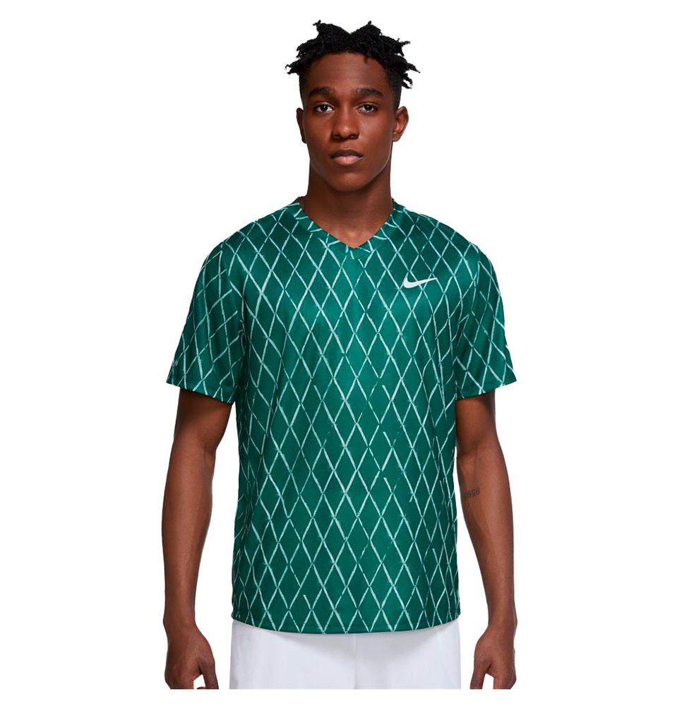 Nike T-shirt Manche Courte Court Dri Fit Victory Printed M Gorge Green / White