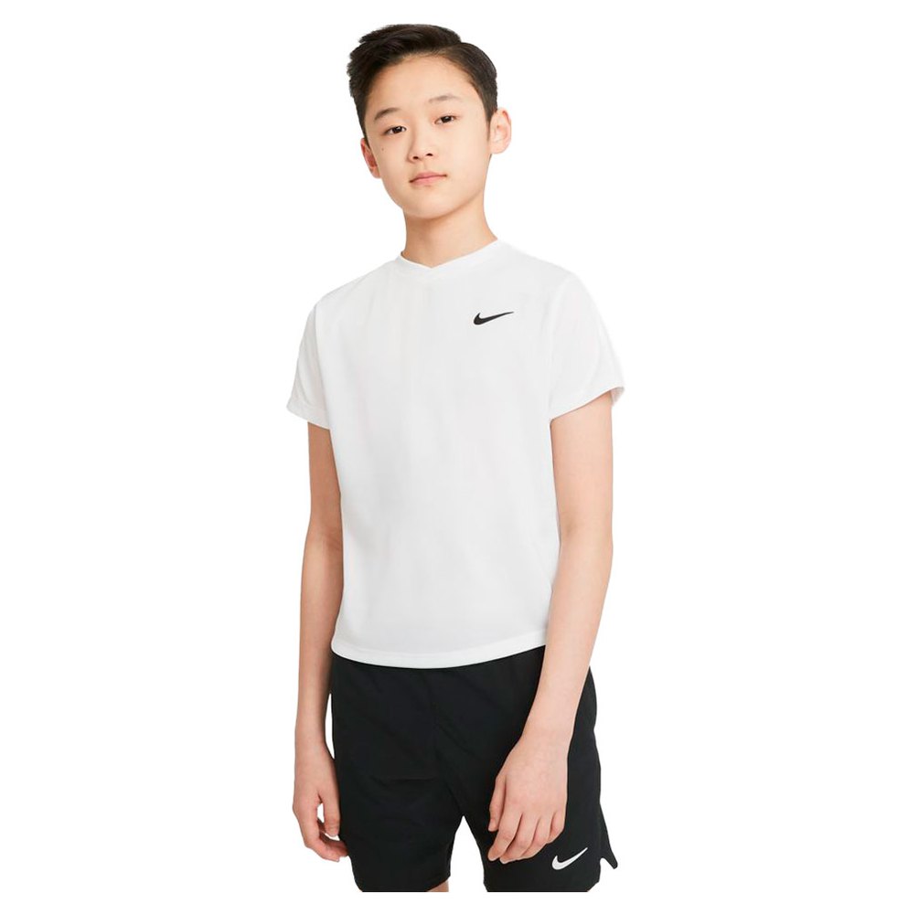 Nike Court Dri Fit Victory Short Sleeve T-shirt Blanc 13-15 Years Garçon