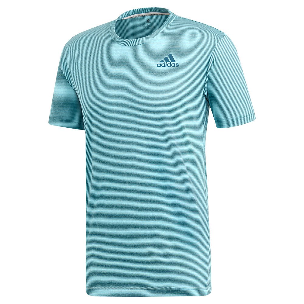 Adidas Parley Striped Short Sleeve T-shirt Bleu XS