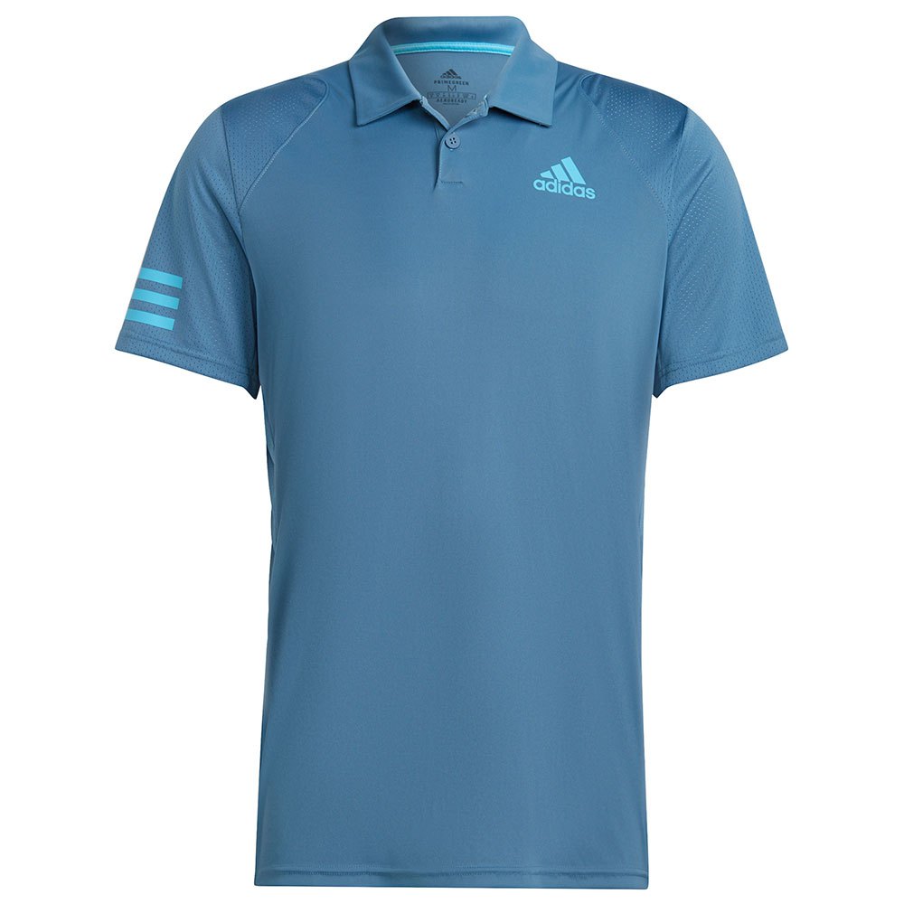 Adidas Badminton Polo à Manches Courtes Club 3 Stripes S Altered Blue / Sky Rush