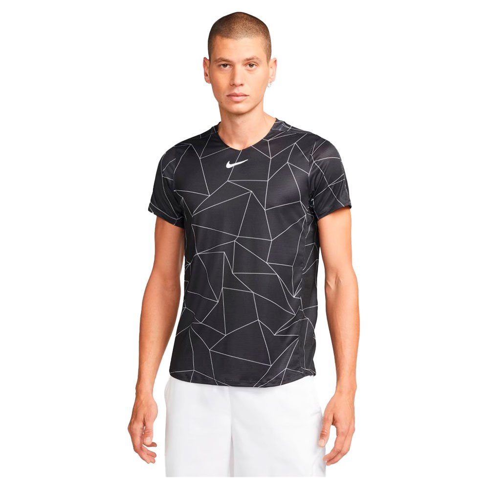 Nike Court Dri Fit Advantage Printed Short Sleeve T-shirt Noir S Homme