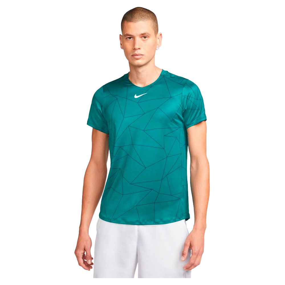Nike Court Dri Fit Advantage Printed Short Sleeve T-shirt Vert L