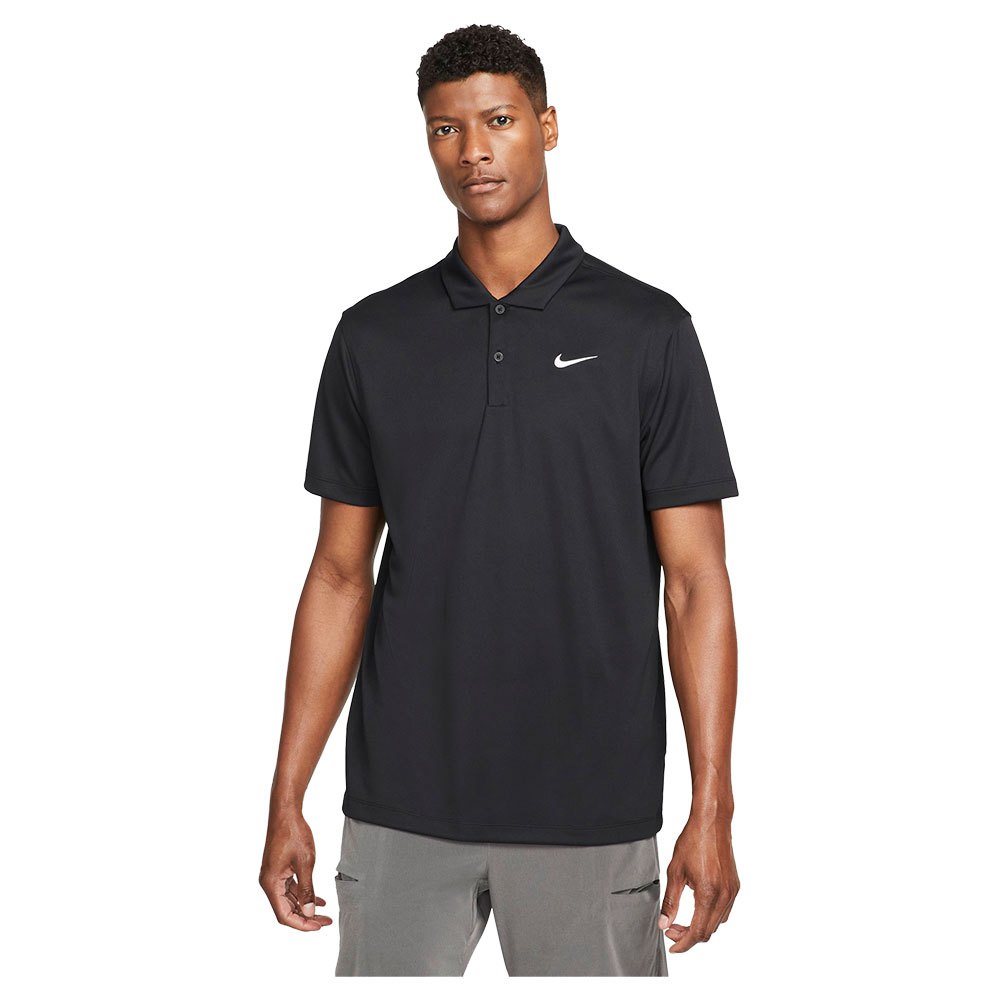 Nike Court Dri Fit Solid Short Sleeve Polo Noir S