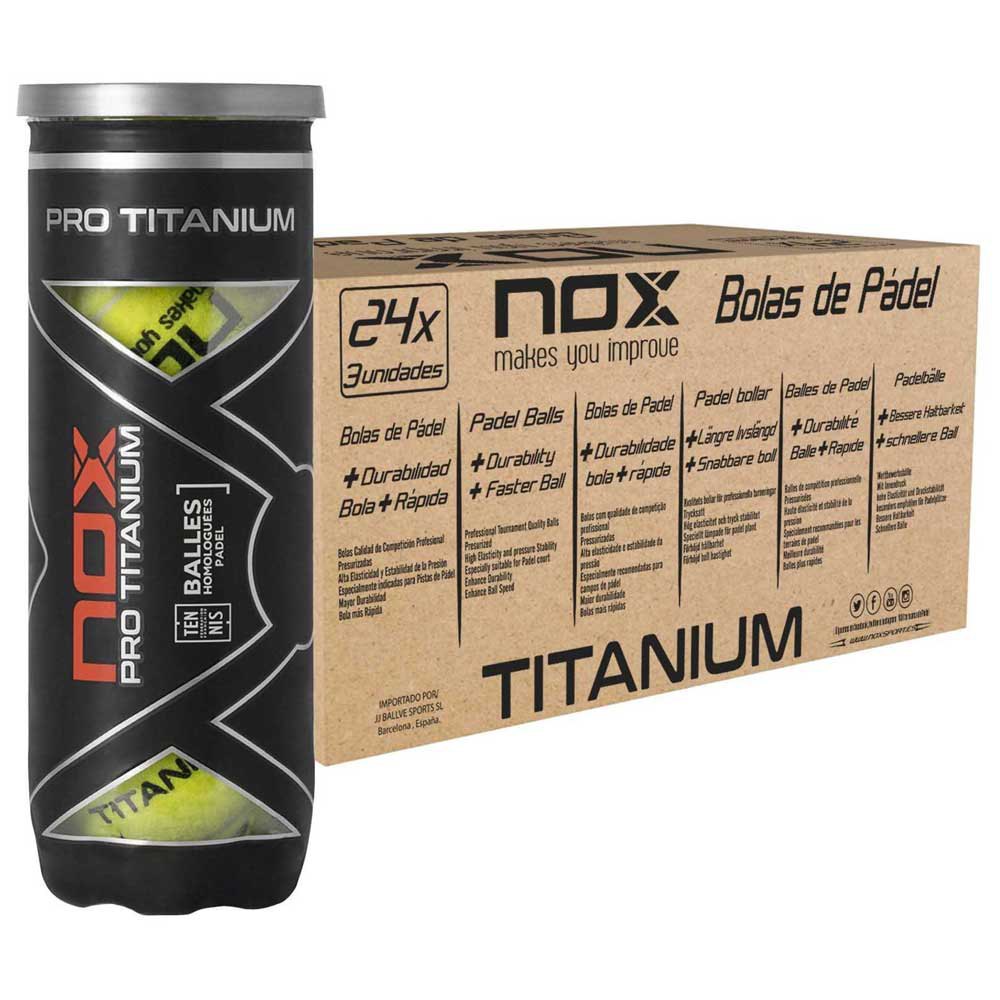 Nox Pro Titanium Padel Balls Box Jaune 24 x 3 Balls