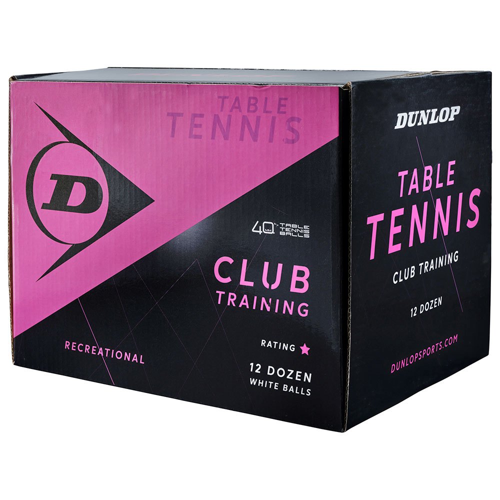 Dunlop 40+ Club Training Table Tennis Balls Blanc 144 Balls