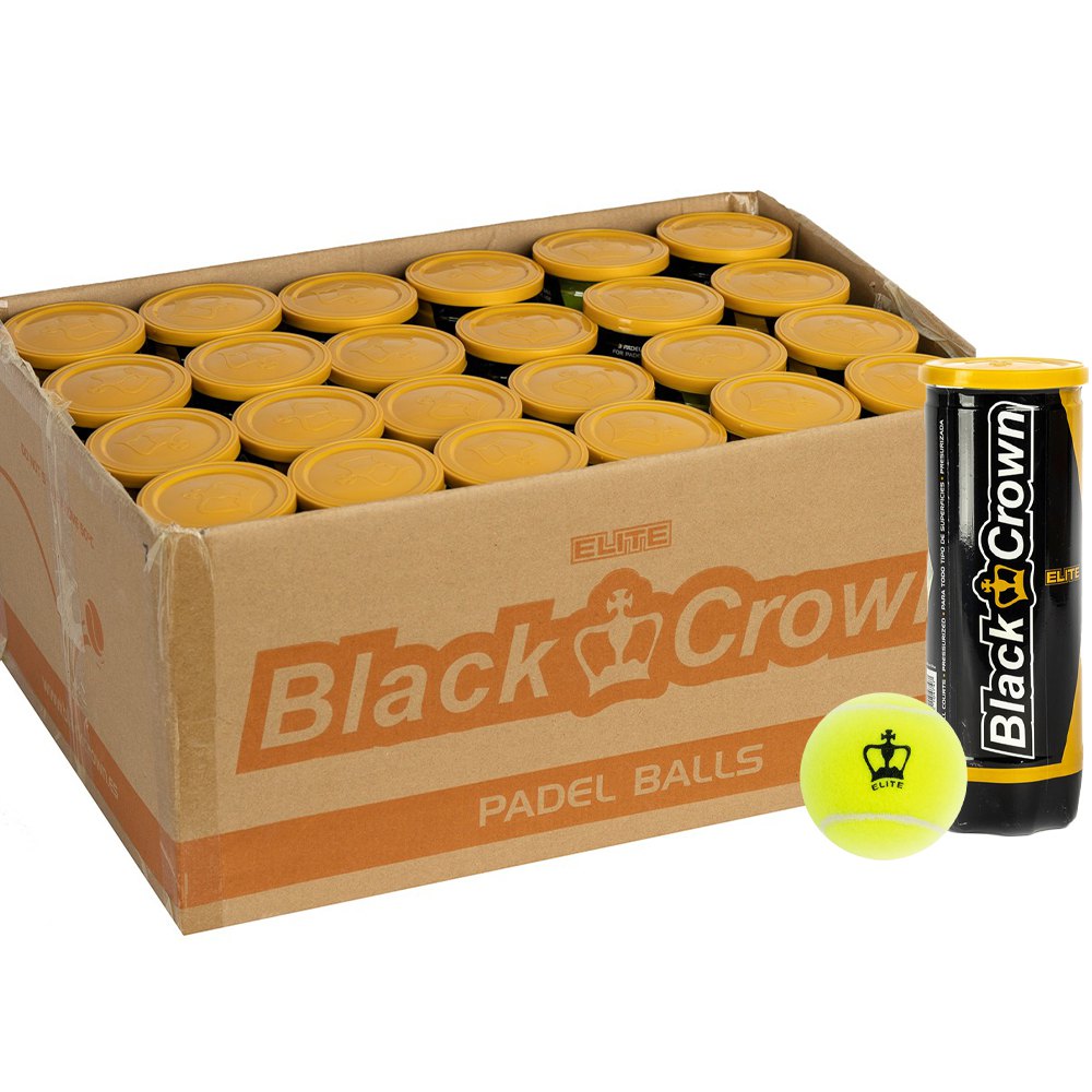 Black Crown Elite Padel Balls Box Doré 24 x 3 Balls