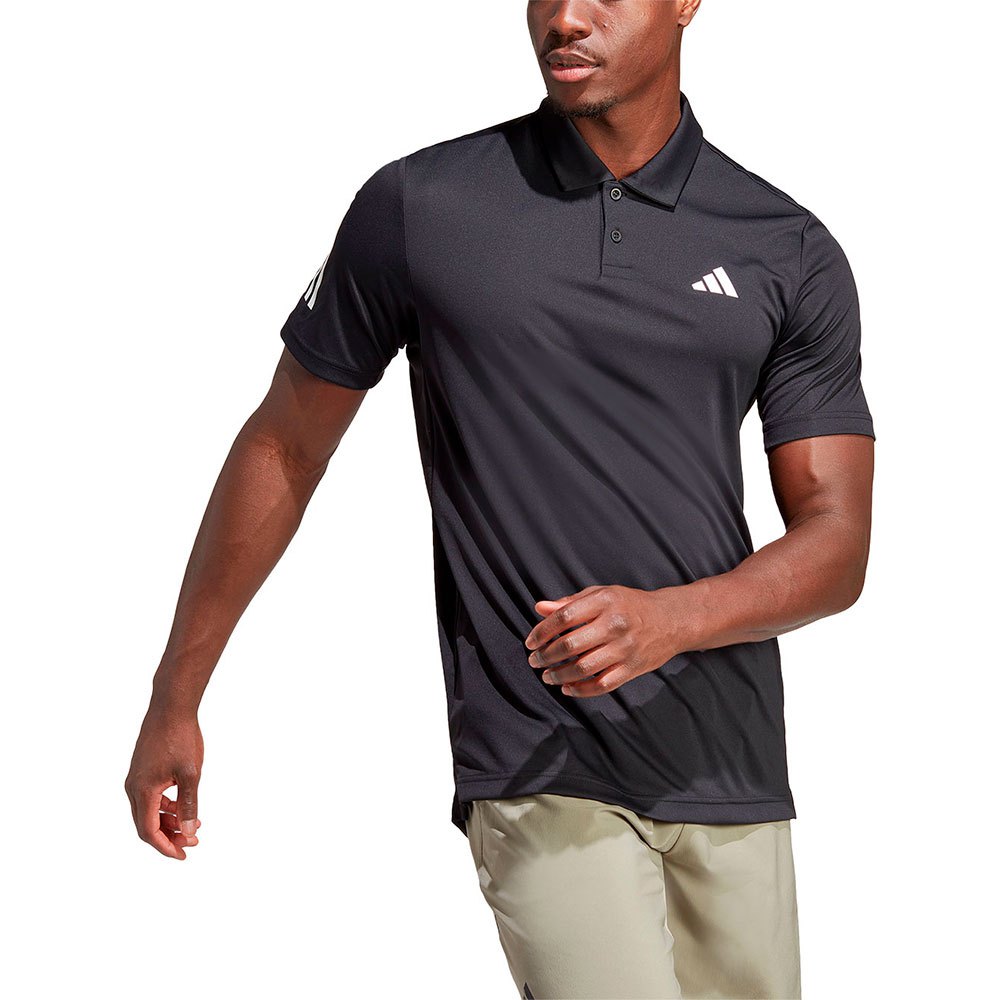 Adidas Club 3 Stripes Short Sleeve Polo Noir 2XL Homme