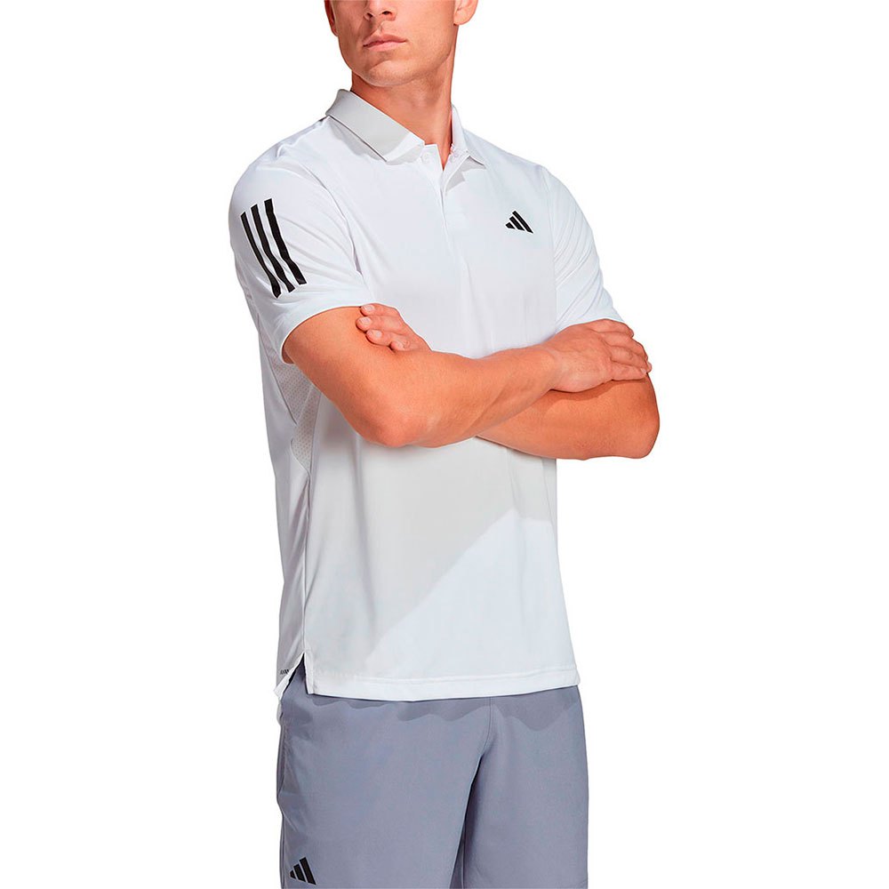 Adidas Club 3 Stripes Short Sleeve Polo Blanc XL Homme