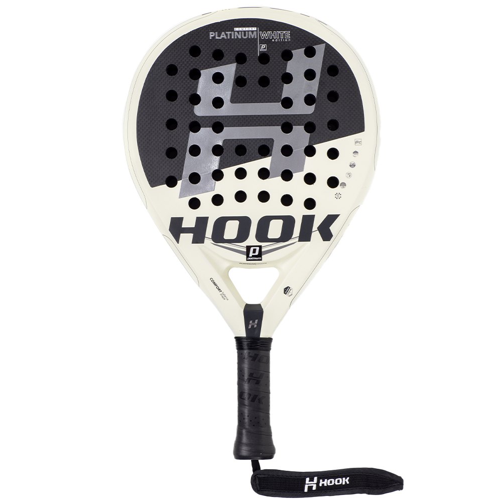 Hook Padel Platinum White Padel Racket Argenté 360-370 gr