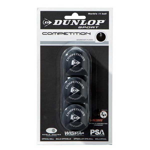 Dunlop Competition Squash Balls Noir 3 Balls
