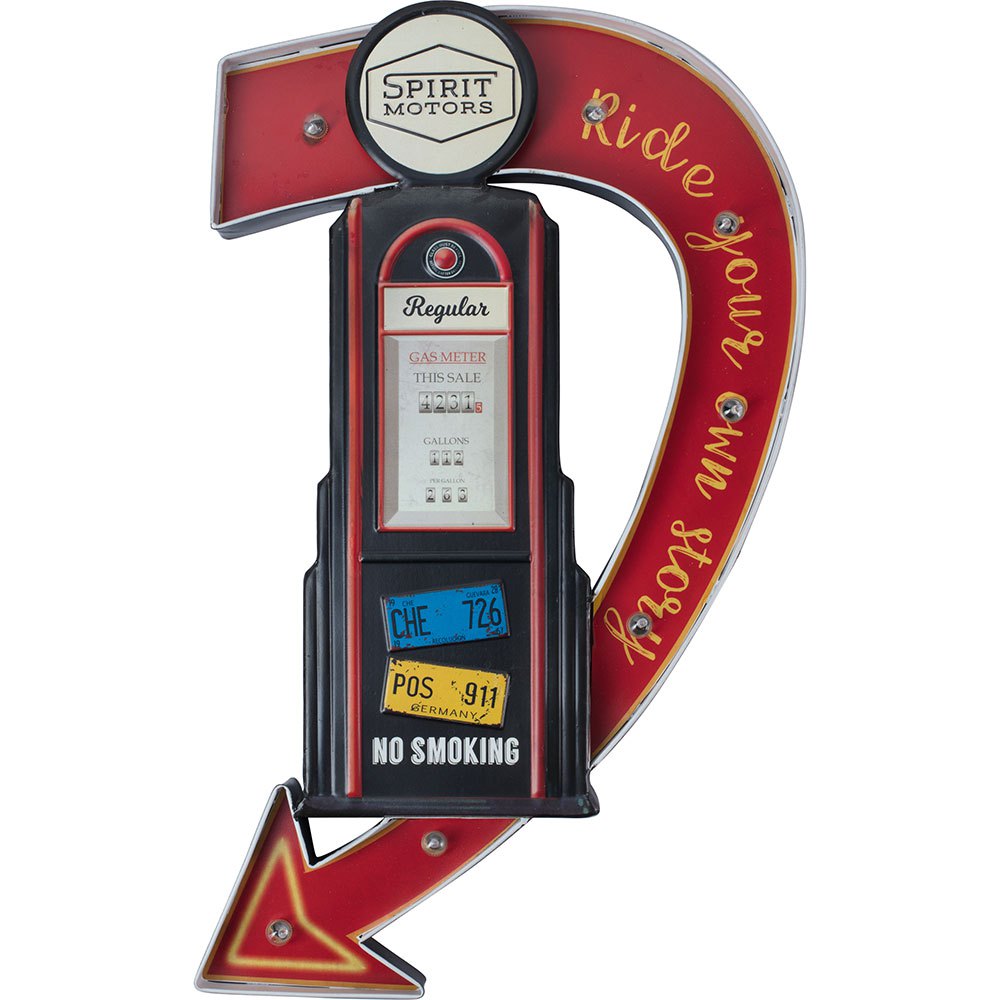 Equipement officiel Wall Hanger Retro Petrol Pump With Led Lighting