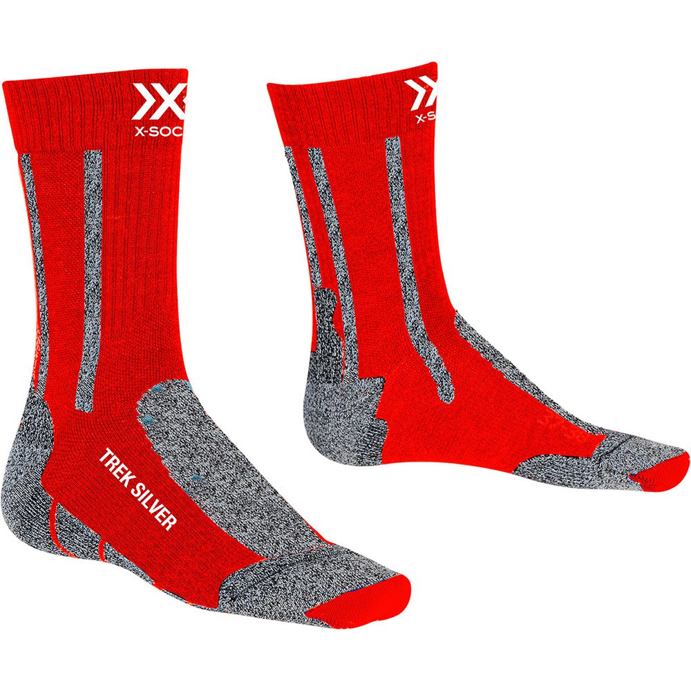 X-socks Silver EU 35-38 Crimson Red / Dolomite Grey