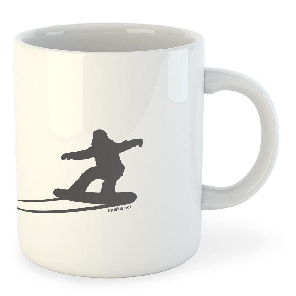 Kruskis Mug Snowboarding Shadow 325 ml (11 oz) White