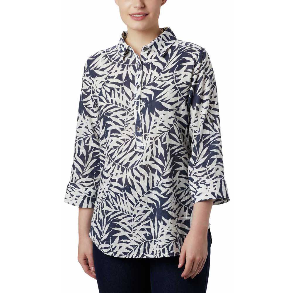 Columbia Summer Ease Popover Tunic XS Nocturnal Wispy Bamboo Print
