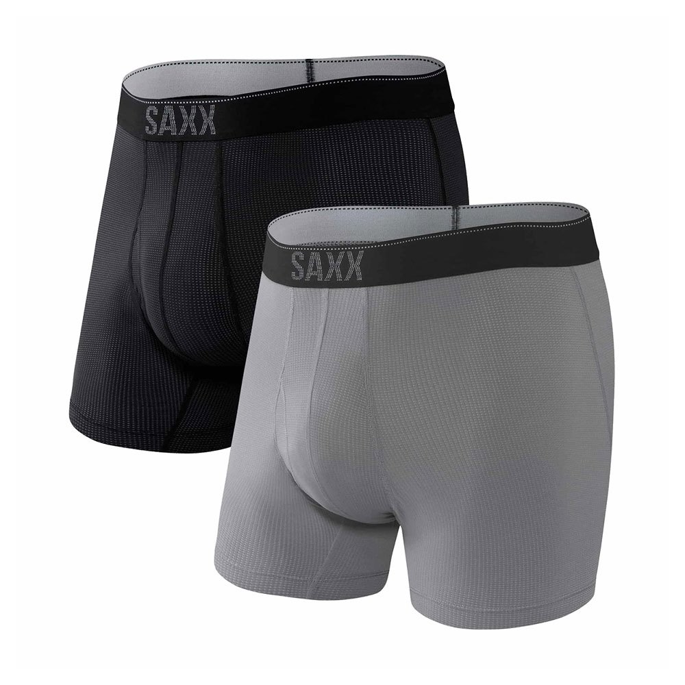 Saxx Underwear Quest Fly 2 Units L Black / Dark Charcoal II