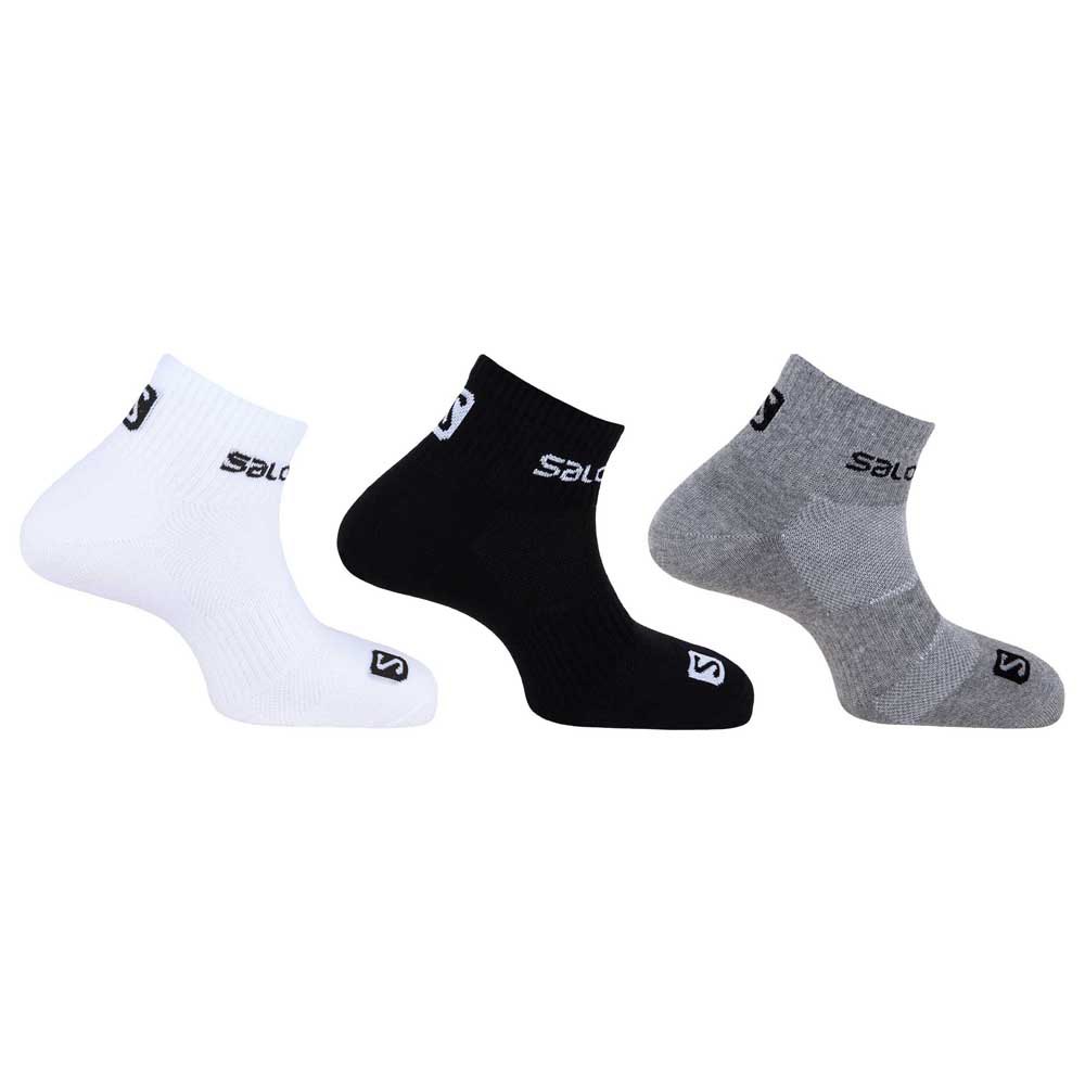Salomon Socks Quarter 3 Pack EU 36-38 White / Black / Grey