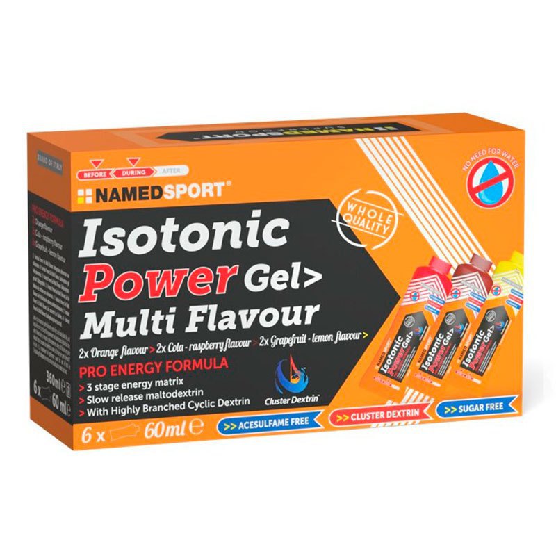 Named Sport Isotonic Power Gel 60ml 6 Units Assorted Flavours One Size
