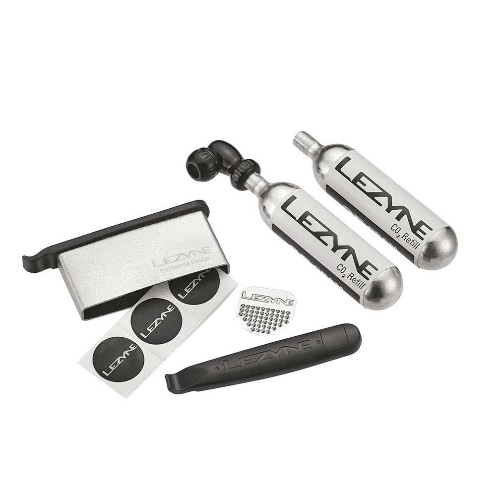 Lezyne Twin Kit Twin Drive Co2 And Lever Kit Combo 2 X 16g Cartridge One Size Lite Grey