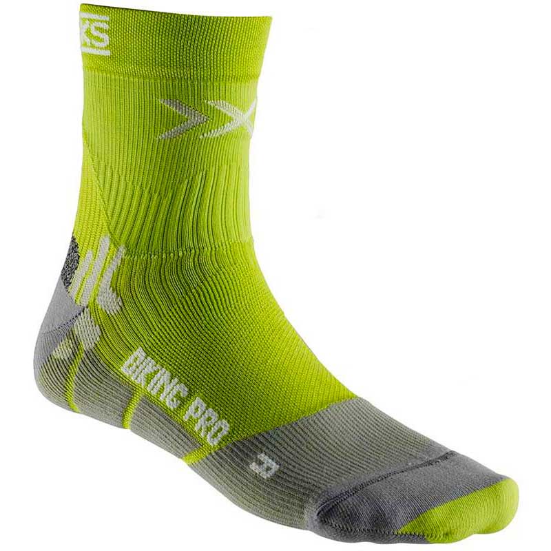 X-bionic Biking Pro Socks EU 35-38 Green Lime / Pearl Grey