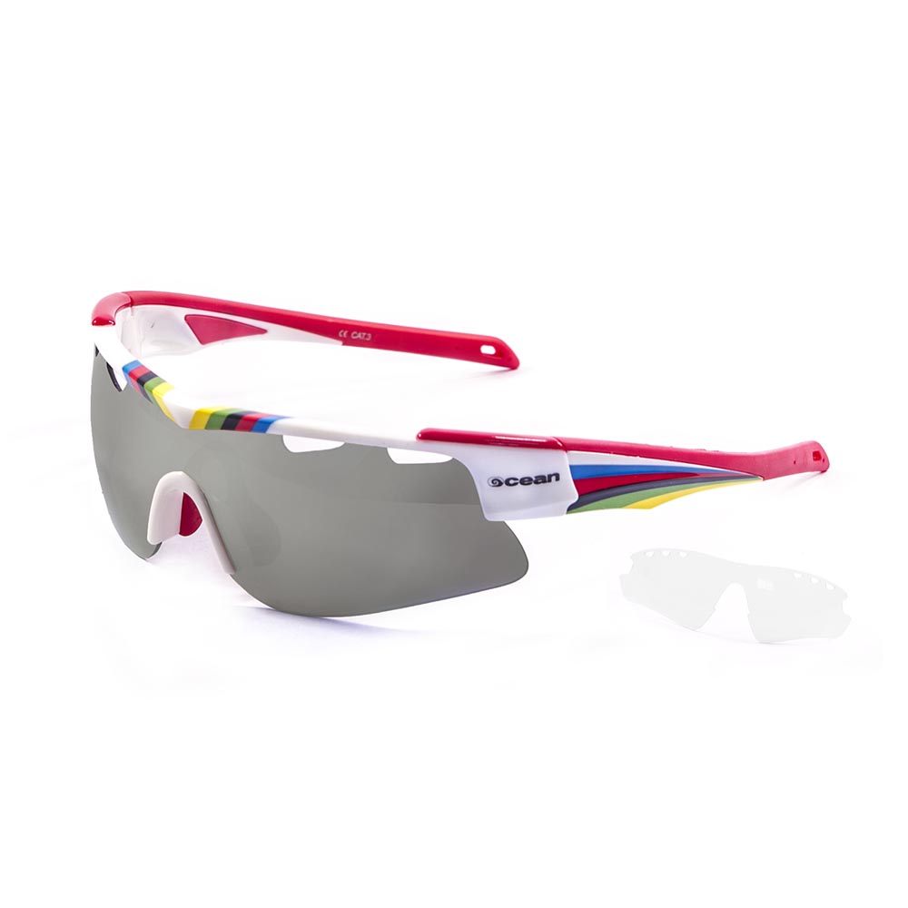 Ocean Sunglasses Alpine One Size White / Red / Smoke