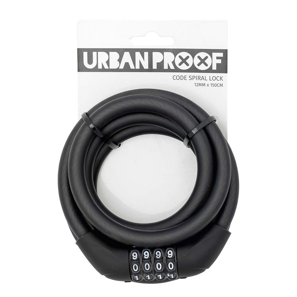 Urban Proof Code Spiral Lock 150 cm Matt Black
