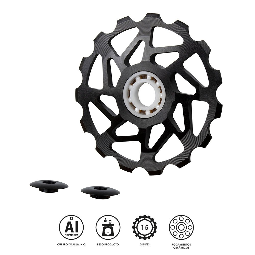 Eltin Jockey Wheel Ceramic Set 15t Black
