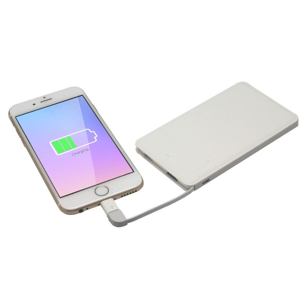 Myway Power Bank Usb 1a With Micro Usb Cable And Lightning Adapter 5000 mAh White