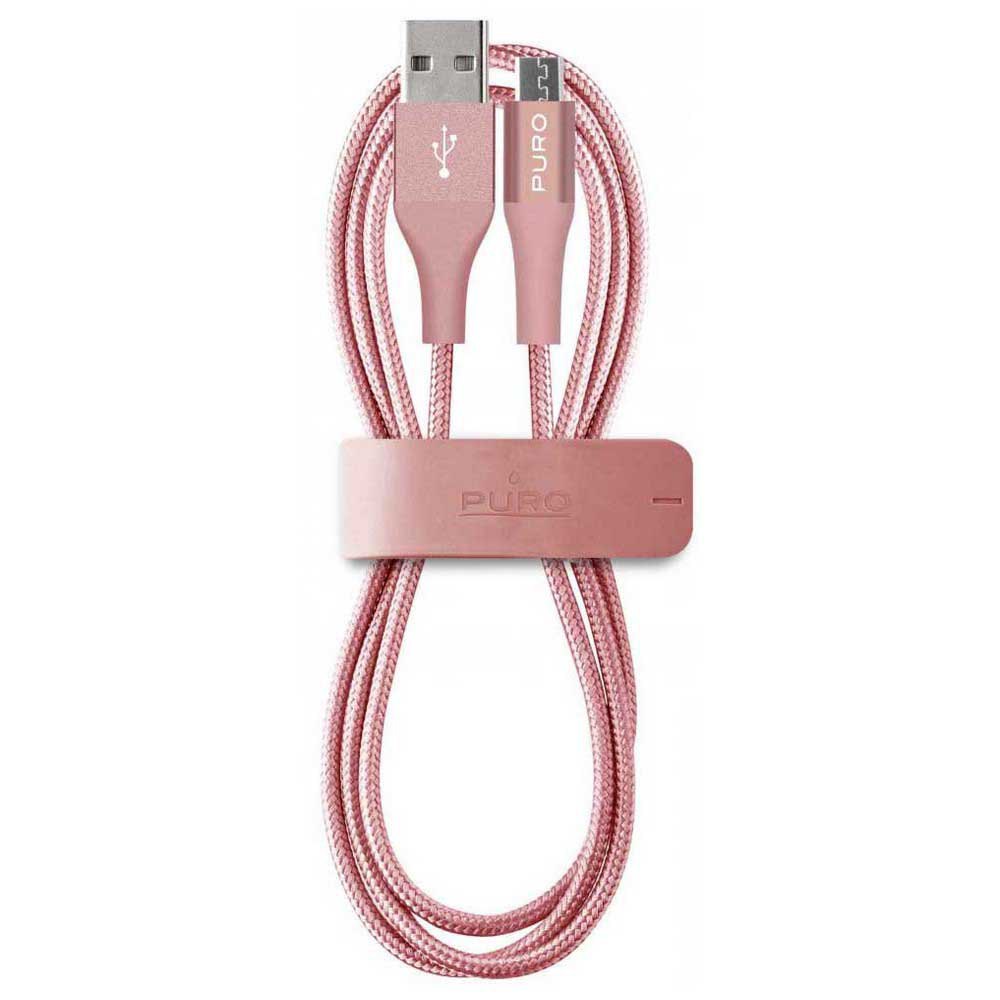 Puro Usb-micro Usb 2.4a 1m One Size Rose Gold