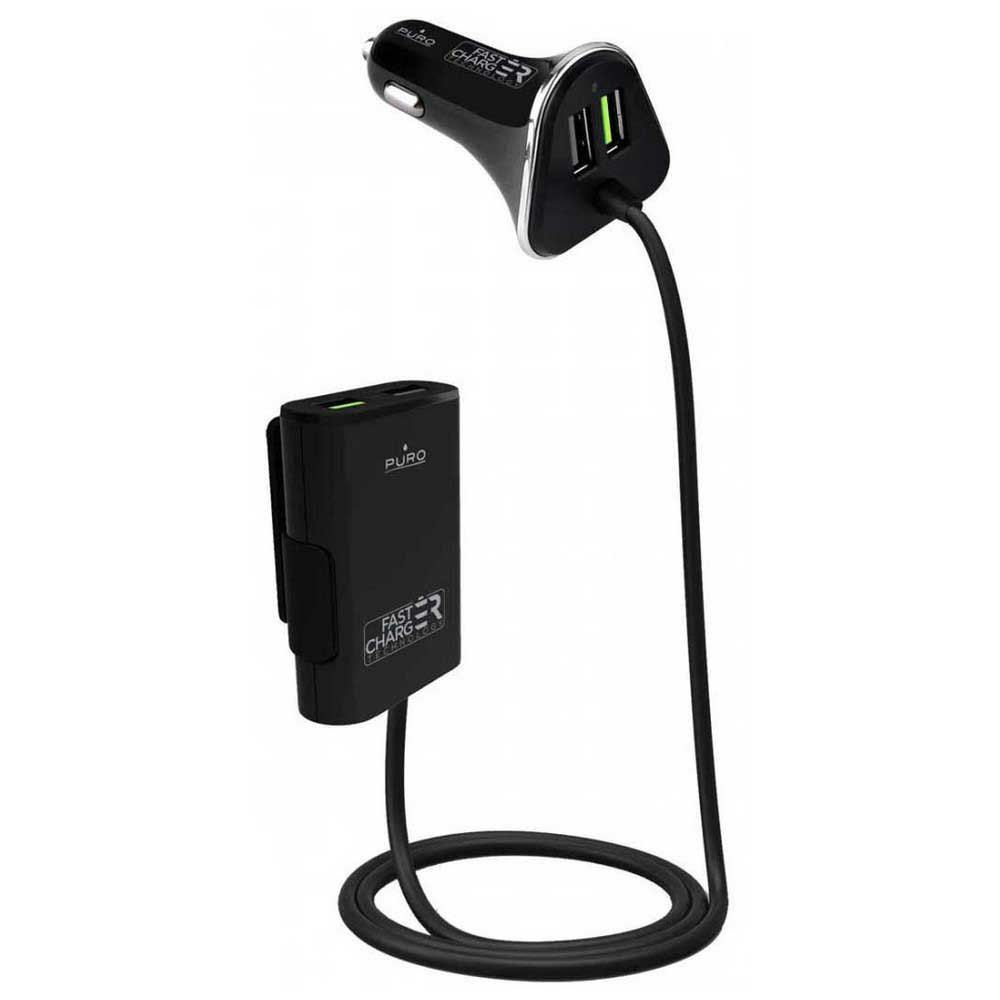 Puro Passenger Car Charger With Usb 2 Ports + 2 Ports Usb 6.8a One Size Black