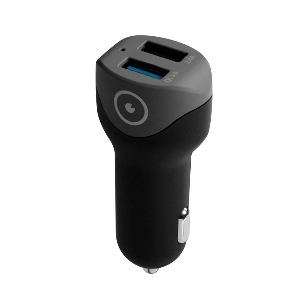 Muvit Car Charger 2 Usb Ports Qualcomm Qc 3.0 And 2.4a Smart Ic One Size Black