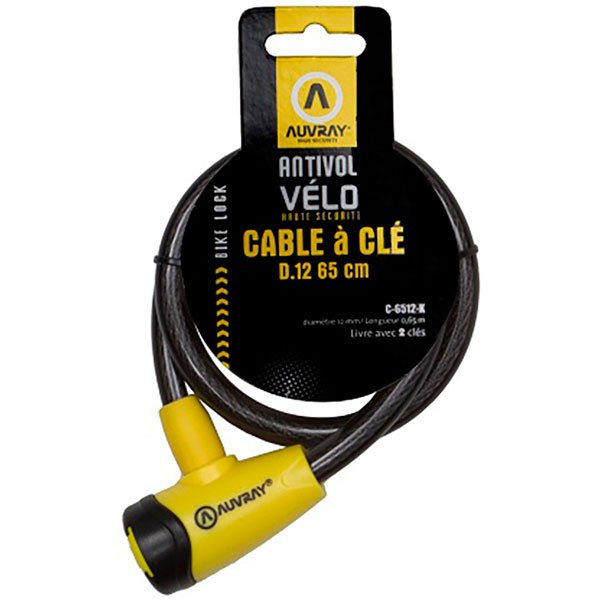 Auvray Key Cable Lock 12mm 12 x 650 mm Black / Yellow