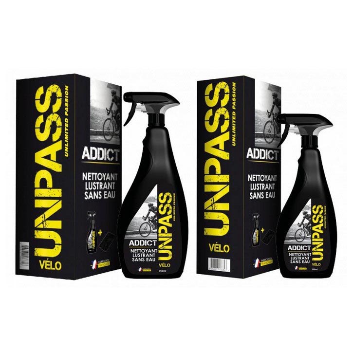Unpass Addict Cleaner Without Rinsing Bottle 750ml With Microfiber One Size Black / Yellow
