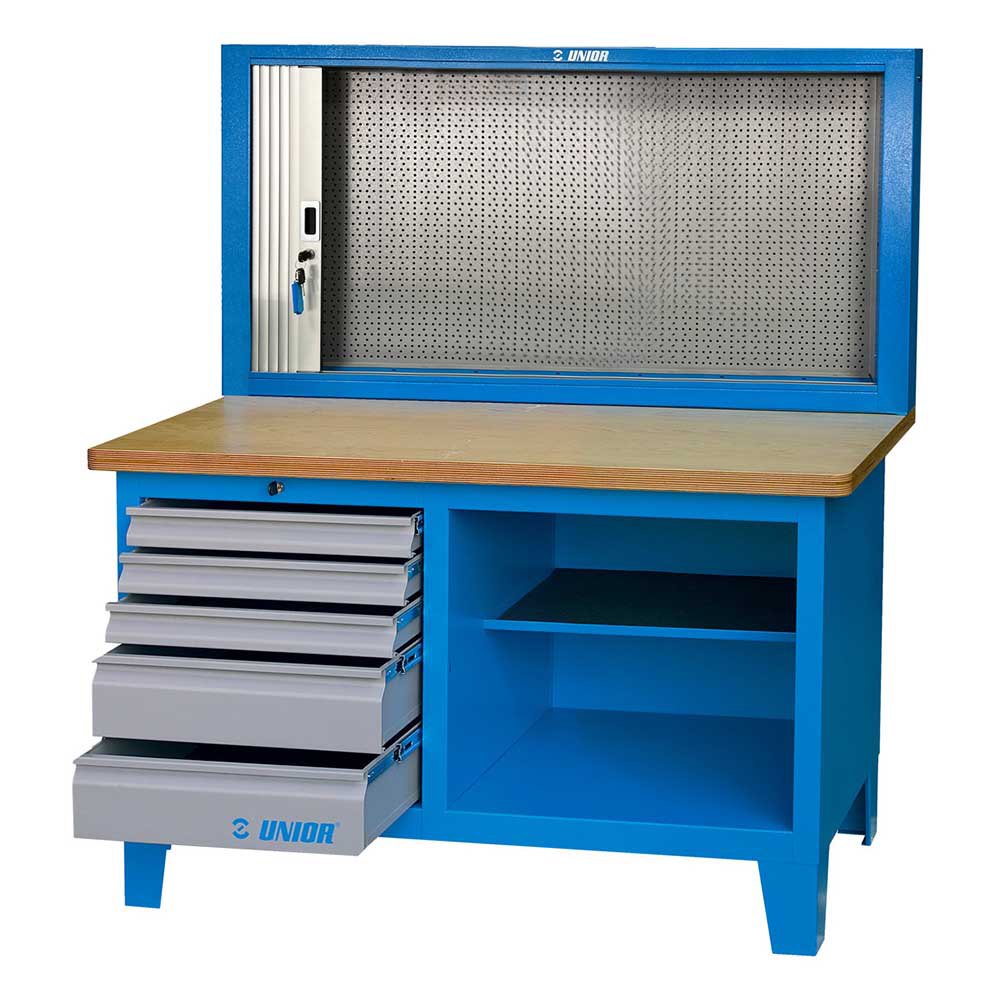 Unior Work Bench With Cabinet Roller Shutter One Size Blue / Silver