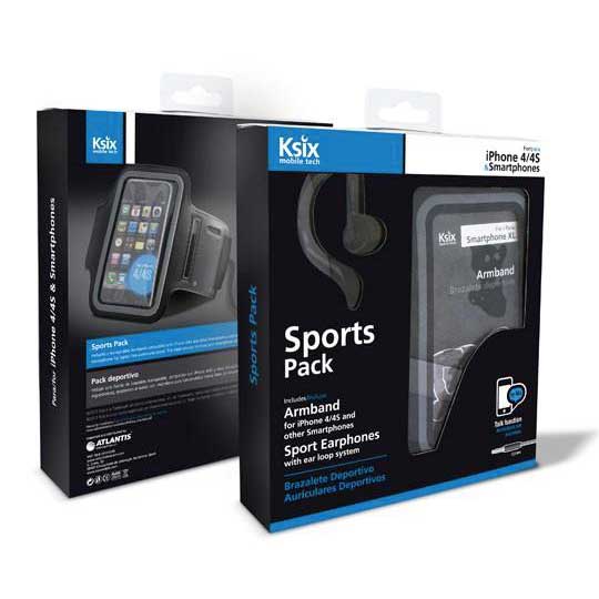 Ksix Sport Pack Headphones+armband Iphone 4/4s One Size