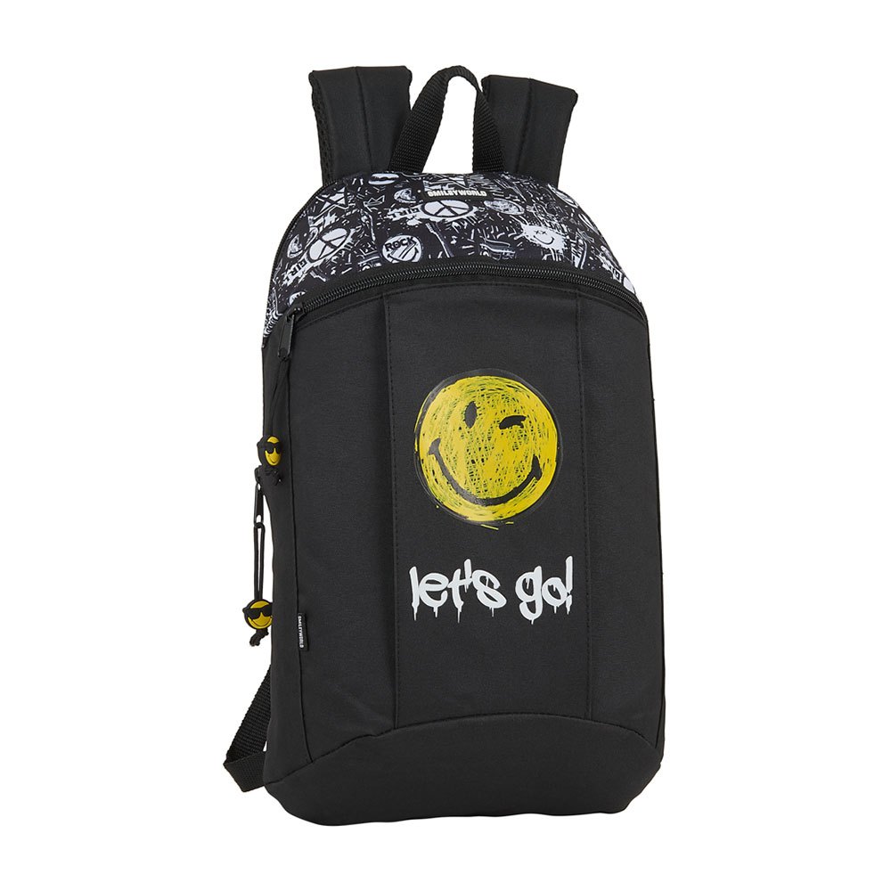 safta smiley world grafitti mini 10l backpack noir
