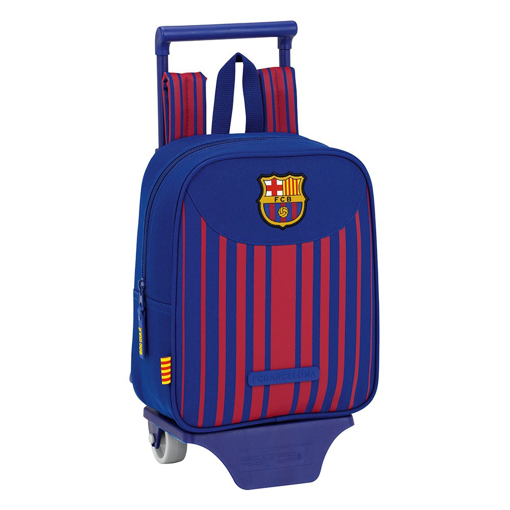 safta fc barcelona with wheels backpack bleu