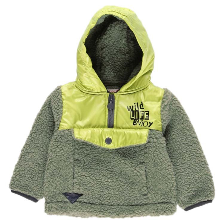 boboli fur combined hoodie vert 12 months