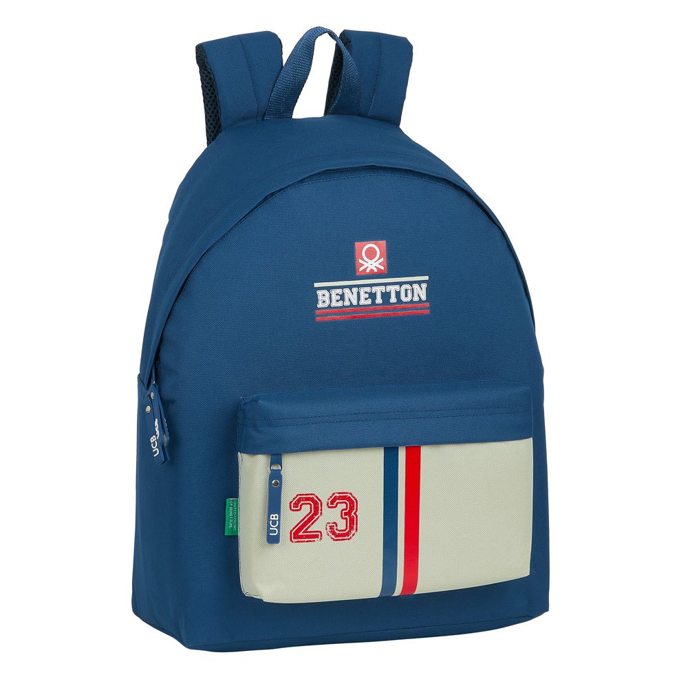 safta benetton varsity backpack bleu