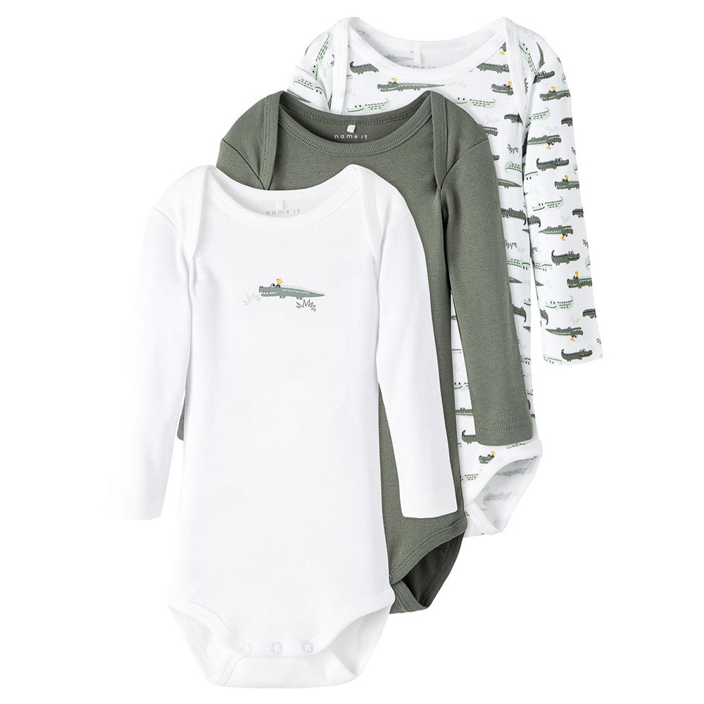 name it agave green crocodile long sleeve body 3 units vert 6 months