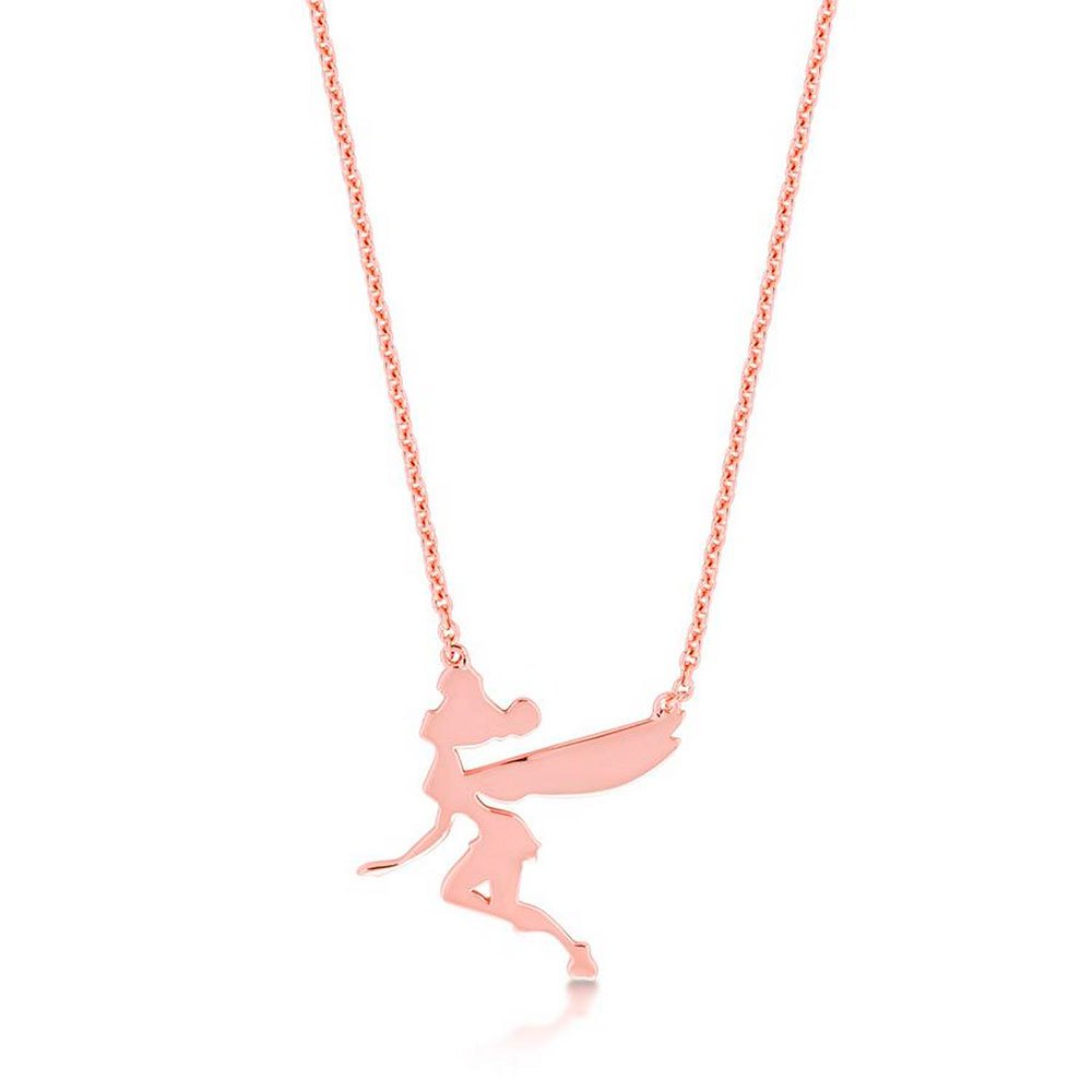 disney tinkerbell 14k pink gold plated necklace multicolore