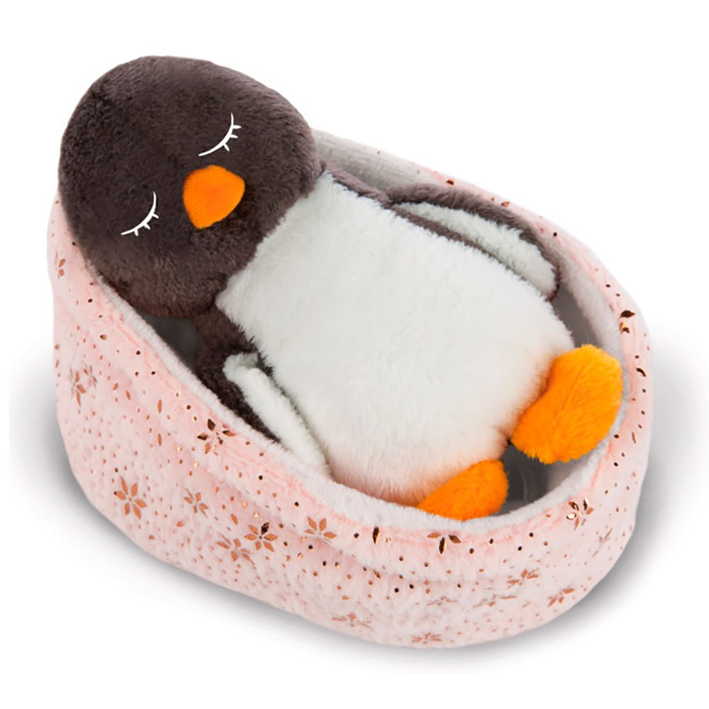 nici penguin noshy 12 cm sleeping in basket teddy multicolore