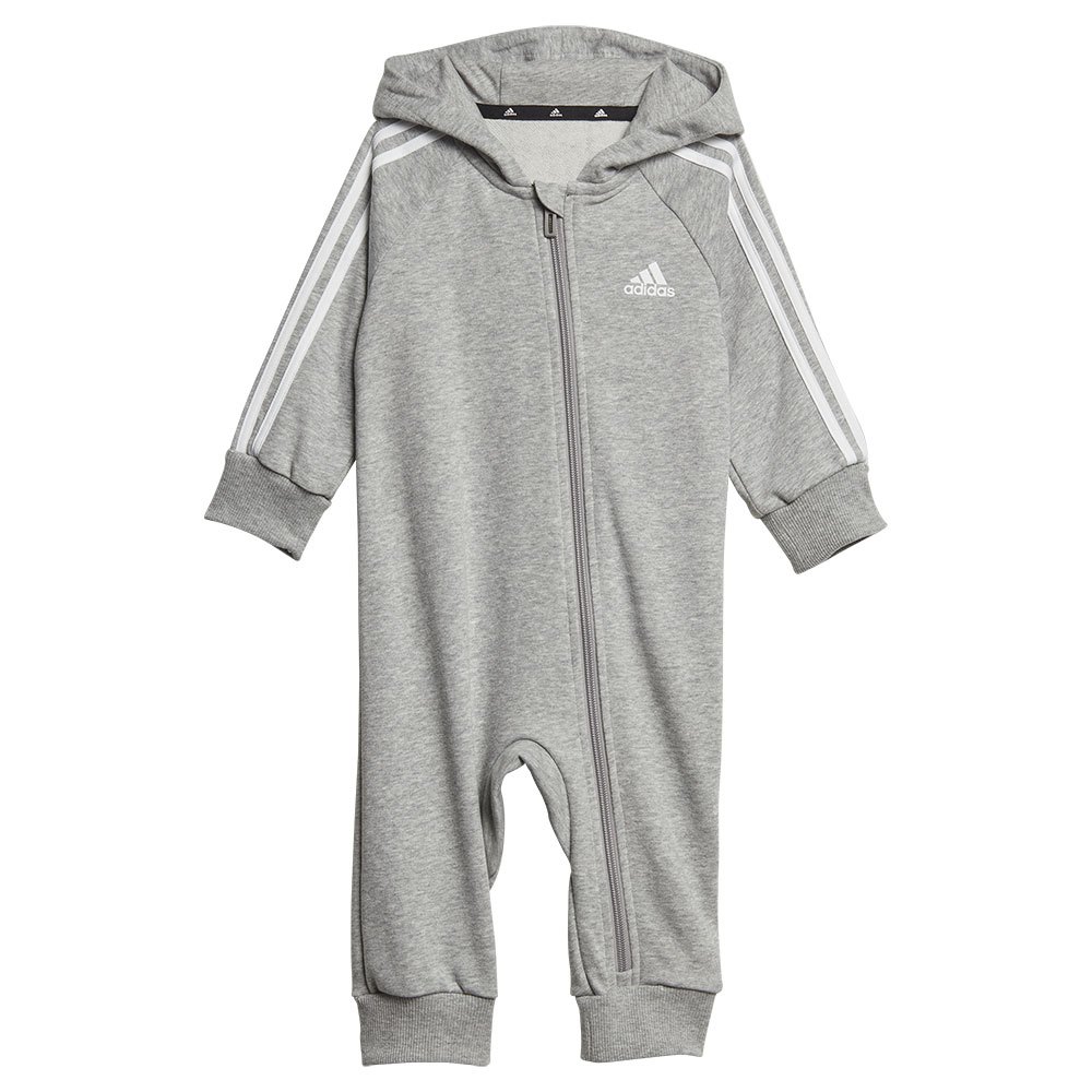 adidas essentials 3 stripes french terry body gris 0-3 months