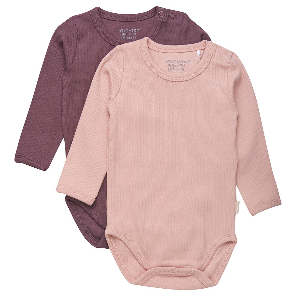 minymo 2 pack long sleeve body rose 6 months