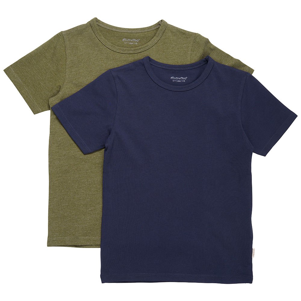 minymo basic 32 2 pack short sleeve t-shirt vert,bleu 12 years