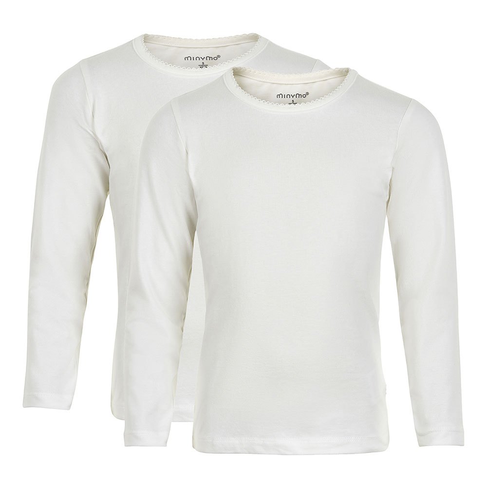 minymo basic 35 2 pack long sleeve t-shirt blanc 12 years