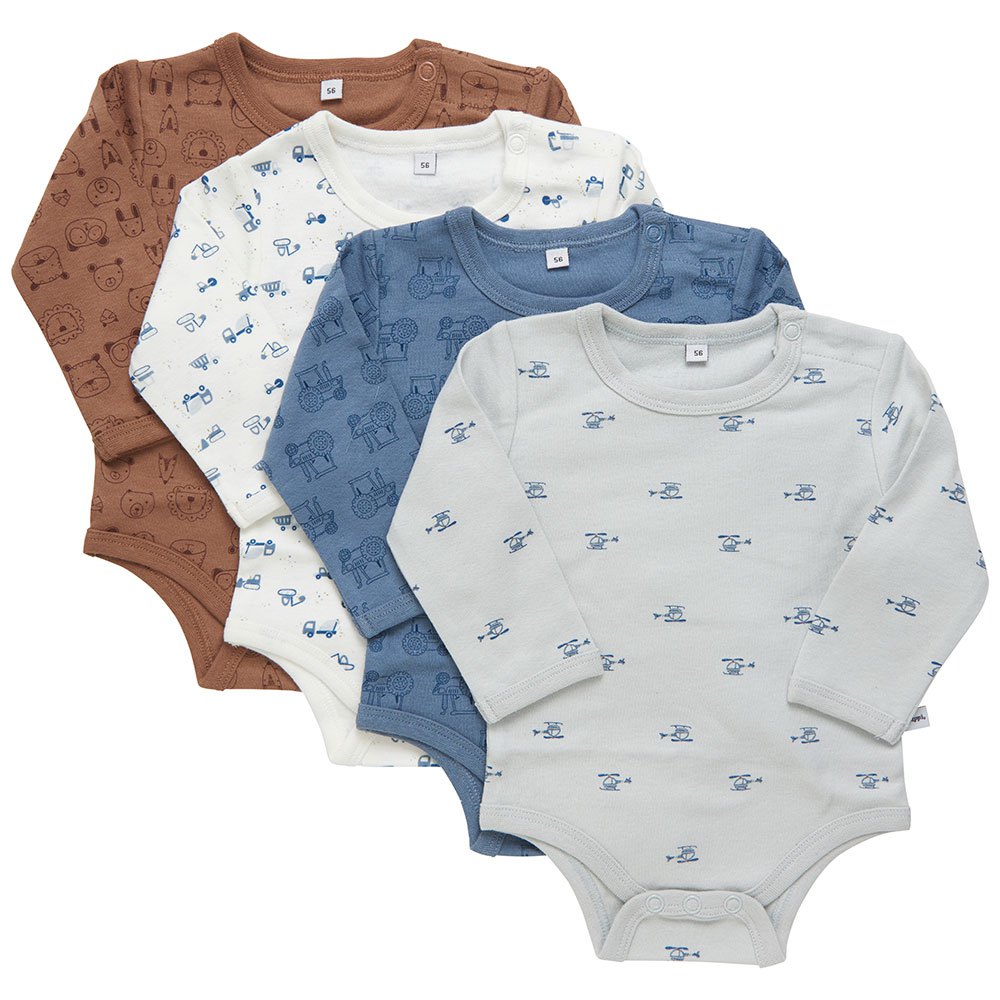 pippi ao-printed 4 pack long sleeve body multicolore 18 months